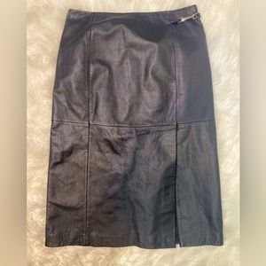 LOFT Leather MIDI Skirt size 6